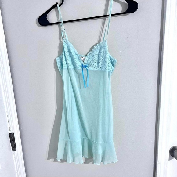 Victoria's Secret Other - Victoria’s Secret - Light Blue Sheer Tank Top/Intimate Sleepwear